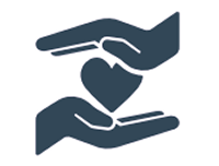 icon of two hands around a floating heart