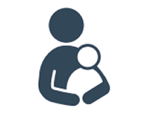 icon of parent hugging child