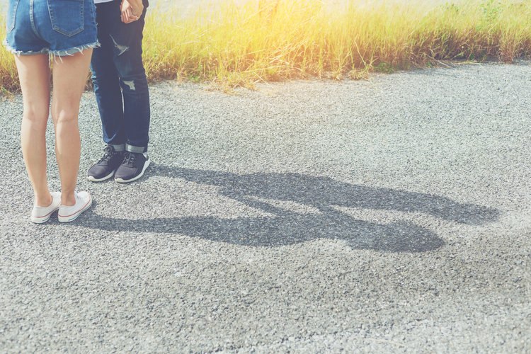 Loves standing at a road and play with them shadow try to kiss to each other for lovely time.